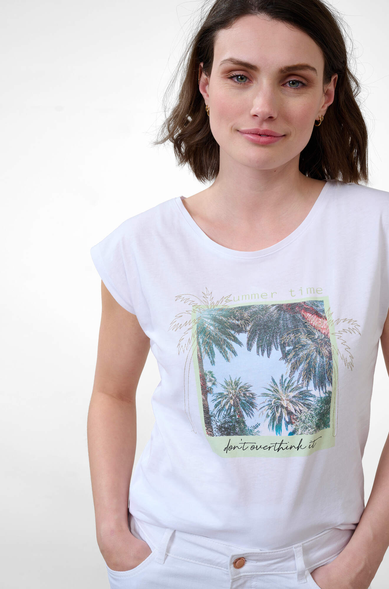 T-Shirt with Tropical Print